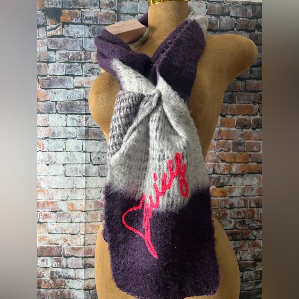 Juicy Couture Purple and Gray Scarf